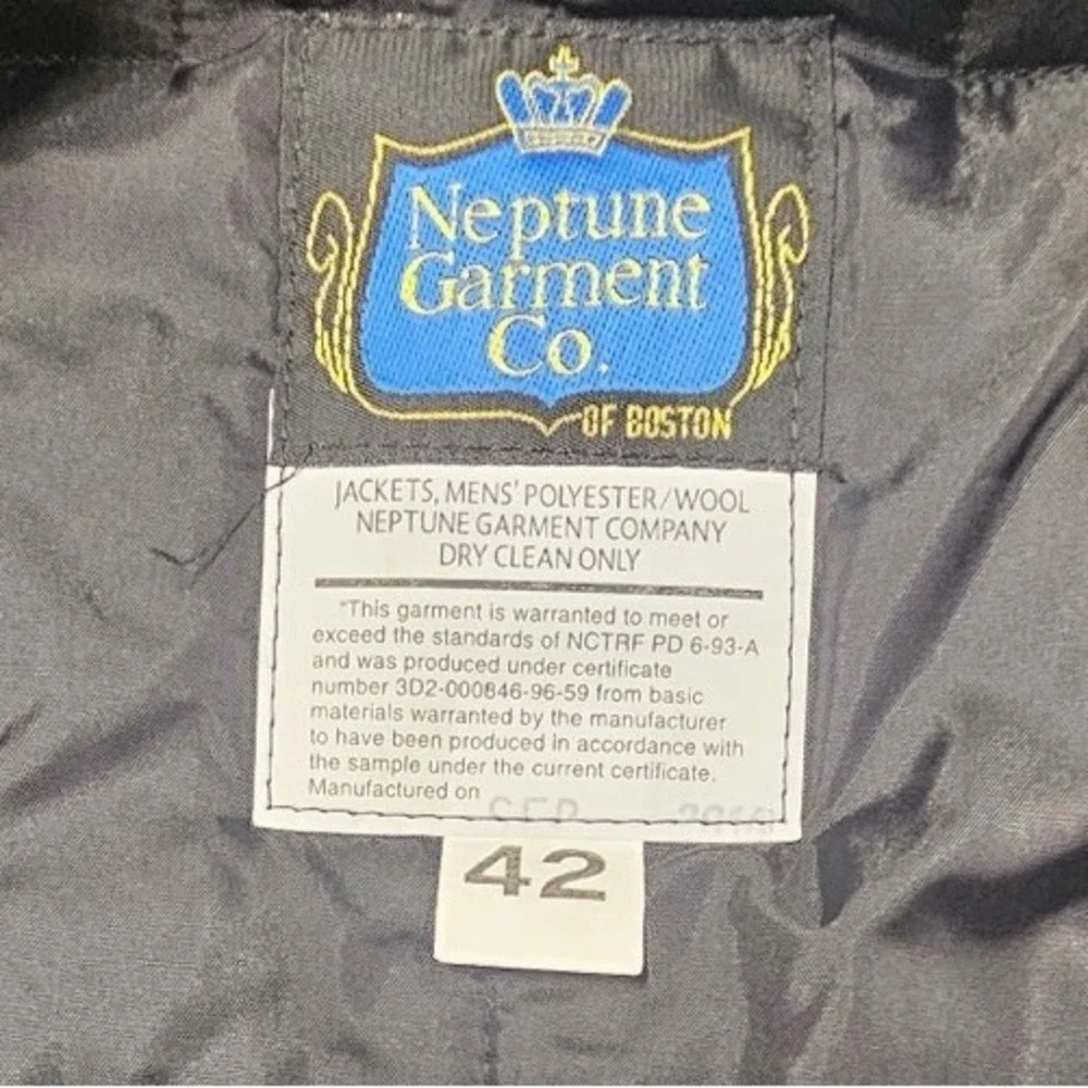 Neptune Garment Co Jacket Men's 42 Black Full Zip Wool Blend Thinsulate Ex Cond